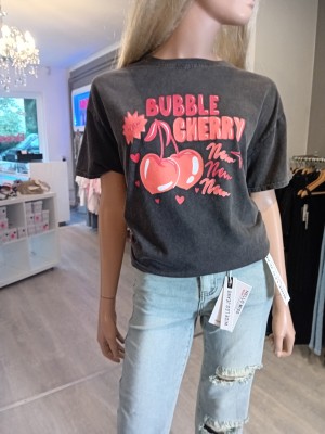 Bubble cherry shirt/tee antracietgrijs 