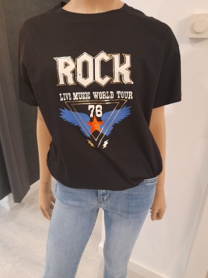 Shirt oversized zwart Rock 