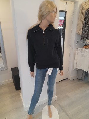 Half zip sweaters zwart