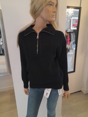 Half zip sweaters zwart 