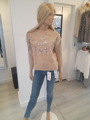 Sweater beige piallete ByClara SH422P