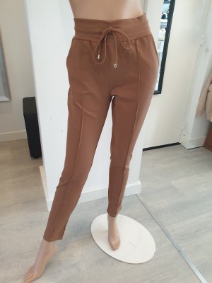 Strech jogging broek bruin art:21243