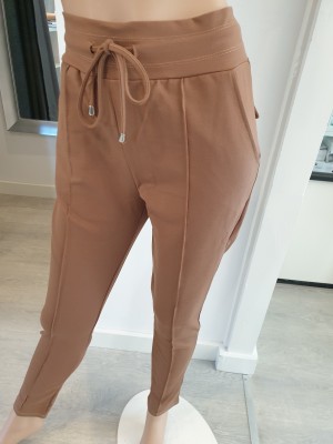 Strech jogging broek bruin art:21243