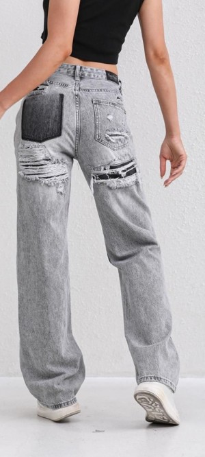 Tiktok ripped zara jeans grijs